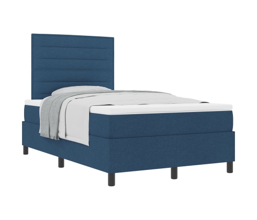 Cama con Somier  con Colchón Azul 120x200 cm Tela