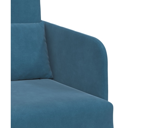 Sofá Cama de Piso  2-en-1 Azul 65x80x83 cm Terciopelo