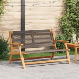 Banco de Jardín Gris 76x122x73 cm Madera Sólida de Acacia