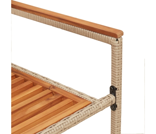 Sillas de jardín apilables  con cojines 2 pcs Beige Polirratan