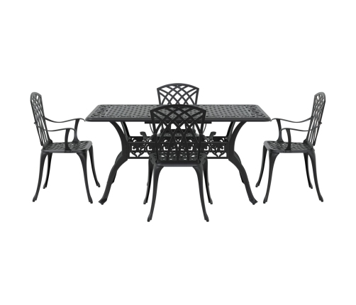 Set de 3 Negro Aluminio Fundido 150x90x72 cm Duradero