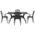Set de 3 Negro Aluminio Fundido 150x90x72 cm Duradero