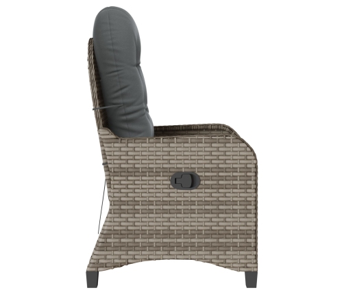 Sillón Reclinable  con Cojín Gris de Ratán Poliéster