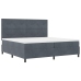 Cama con somier y colchón  Gris oscuro 200x200 cm Terciopelo