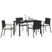 Conjunto de Comedor de Jardín  de 5 Piezas en Negro de Poliratán
