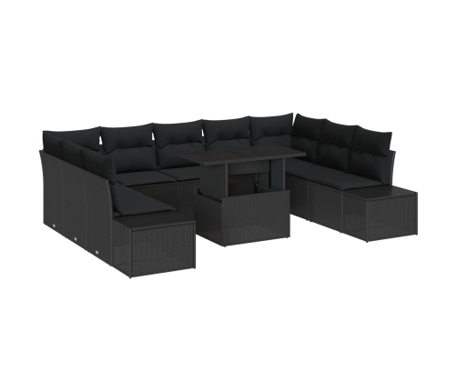 Conjunto de Sofá de Jardín  Set de 10 Negro