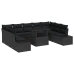 Conjunto de Sofá de Jardín  Set de 10 Negro
