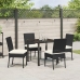 Conjunto de Comedor de Jardín  5 Piezas Negro Poliratán