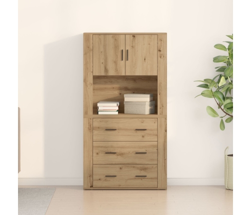Armario Alto de Roble Artesanal 80x33x150 cm de Madera Elaborada