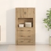 Armario Alto de Roble Artesanal 80x33x150 cm de Madera Elaborada