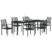 Juego de Comedor de Jardín de 7 Piezas  Negro Ratán de PVC