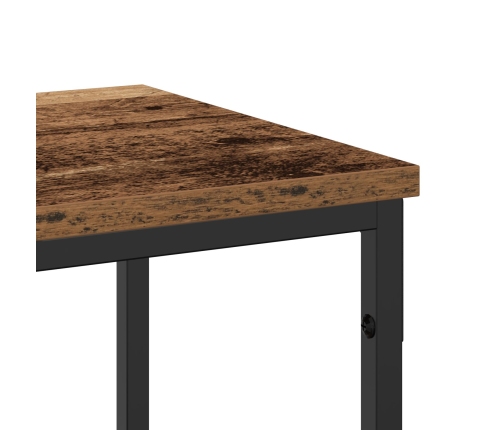 mesa consola  de madera vieja 200x30x75 cm en madera compuesta y acero