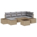 Conjunto de Sofás de Jardín  Set de 7 Beige y gris