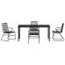 Juego de Comedor Jardín  de 5 Piezas Negro Ratán PVC