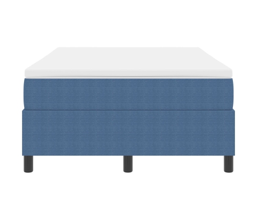 Cama Box Spring  con Colchón Azul 120x200 cm Tela de Corduroy