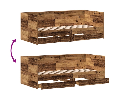 Cama Nido  con Cajón Madera Vieja Madera Elaborada 75 x 190 cm