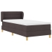 Cama Box Spring  con Colchón Marrón Oscuro 100x200 cm Tela