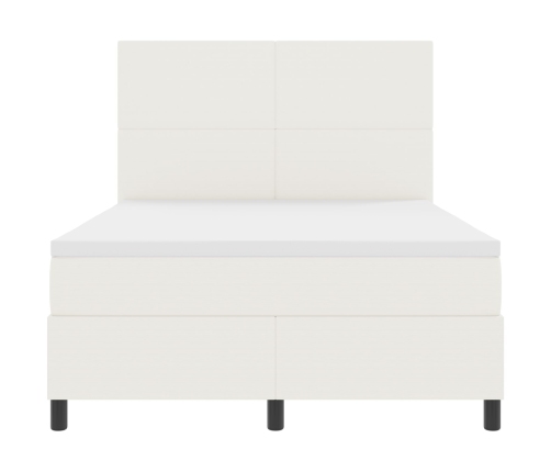Cama con Box Spring  con Colchón Crema 160x200 cm Tela de Pana
