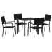 Set de Comedor de Jardín  de 5 Piezas Negro Poliratán