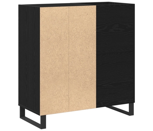 Armario de Discos  Roble Negro 84.5x38x90 cm Madera de Calidad
