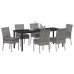 Conjunto de Comedor de Jardín  de 7 Piezas Gris Poliratán