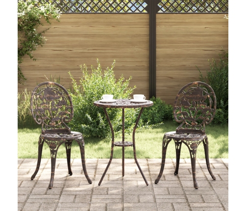 Set de Bistro de Jardín de 3 Piezas  Bronce de Aluminio Fundido