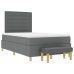 Cama con Box Spring y Banco Gris Oscuro 120x200 cm Tela