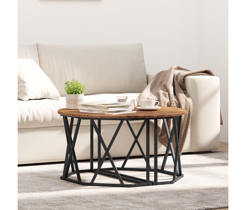 Mesa de café  de madera vieja 80x80x42 cm de madera compuesta