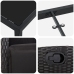 Conjunto de Comedor de Jardín de 3 Piezas Ratán Poliéster Negro