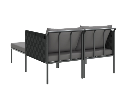 Tumbona  con cojines para 2 personas Anthracite 115x153x69,5 cm Acero
