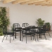 Juego de Comedor de Jardín de 7 Piezas Negro Poliratán