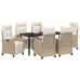 Conjunto de Comedor de Jardín de 7 Piezas Beige Rattan Poliratán
