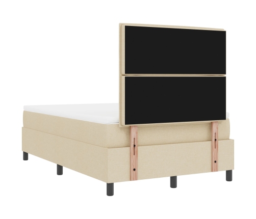 Cama con base de resortes  con colchón crema 120x200 cm Tela