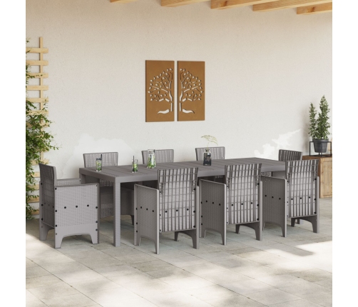mesa de patio  Gris claro Metal, materiales sintéticos Grande