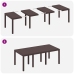 Conjunto de Comedor de Jardín de 9 Piezas con Cojines Marrón Rattan Sintético