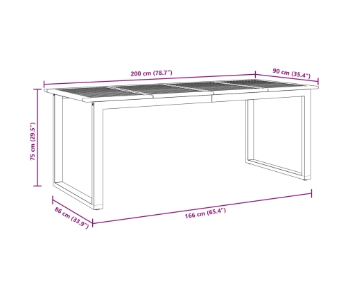 Conjunto de Comedor de Jardín  Juego de 9 Gris, Tono Madera Metal