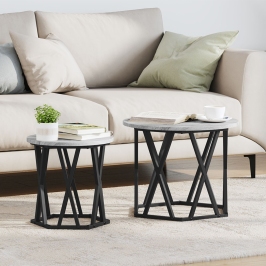 Mesas Laterales  2 pcs Gris Sonoma Madera Ingenierizada