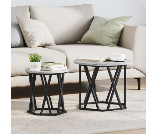 Mesas Laterales  2 pcs Gris Sonoma Madera Ingenierizada