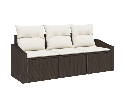 Conjunto de Sofá de Jardín  Conjunto de 3 Marrón Ratán