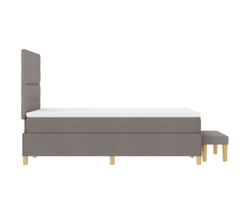Cama con Somier de  con Colchón y Banco Taupe 120x200 cm Tela