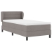Cama con somier y colchón  en taupe 90x190 cm de tela