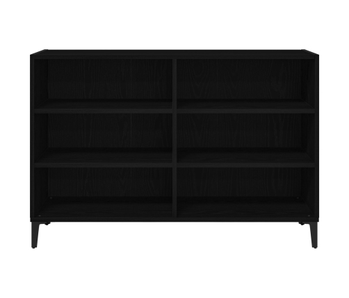 Mueble de almacenamiento Negro Roble 103,5x35x70 cm Madera elaborada