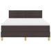Cama Box Spring  con Colchón y LED Marrón Oscuro 140x190 cm Tela