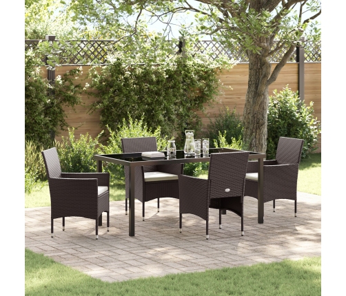 Juego de Comedor Jardín  de 5 Piezas Marrón Poliratán