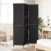 Biombo  de 3 paneles plegable negro 146x180 cm de poliratán