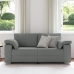 Sofá Love Seat  Gris Oscuro 140 cm Tela