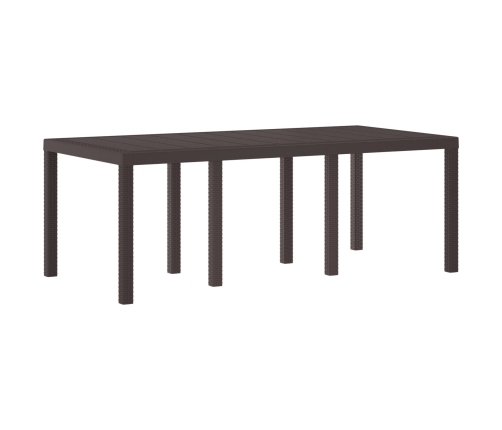 Juego de Comedor de Jardín de 9 Piezas Marrón Polipropileno