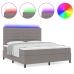 Cama con somier y colchón LED Taupe 160x200 cm Tela