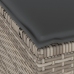 Conjunto de Comedor de Jardín de 3 Piezas con Cojines Gris de Poliratán y Acacia
