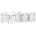 Conjunto de comedor de jardín de 9 piezas con cojines blanco poliratán